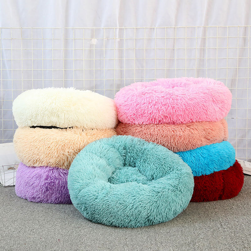 Donut-Shaped Plush Pet Bed