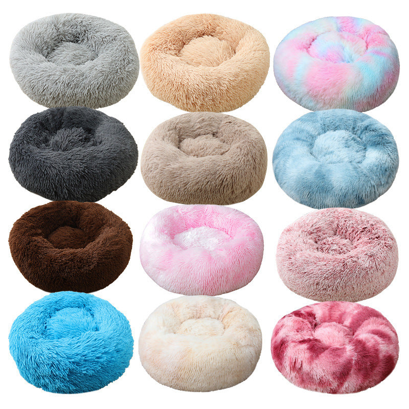 Donut-Shaped Plush Pet Bed