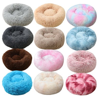 Donut-Shaped Plush Pet Bed